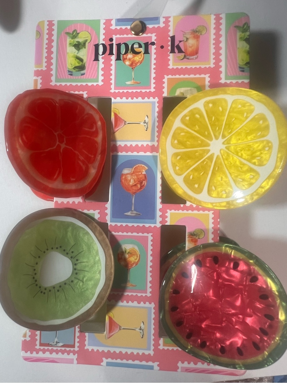 Piper K Hair Clips pick 1 Lobster, Crab, Tropical, Patriotic Bear, Fruits, New - Picture 15 of 15